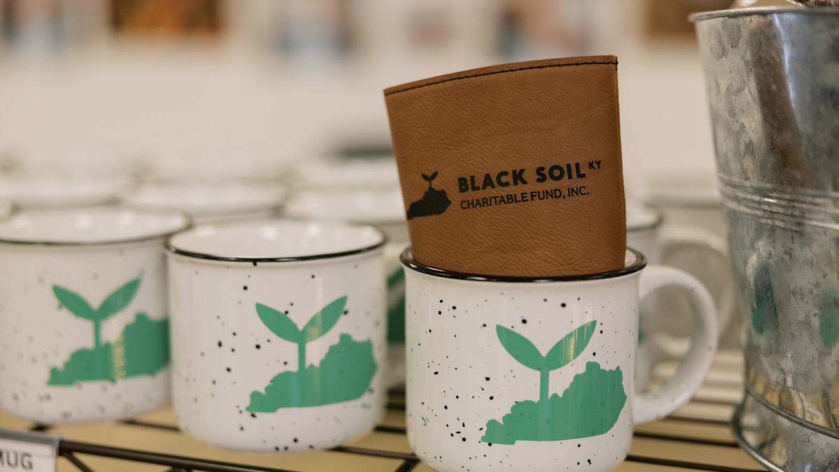 Mugs and products with Black Soil logo