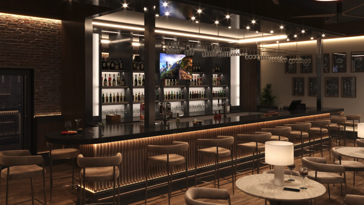 Lounge bar area with open seating