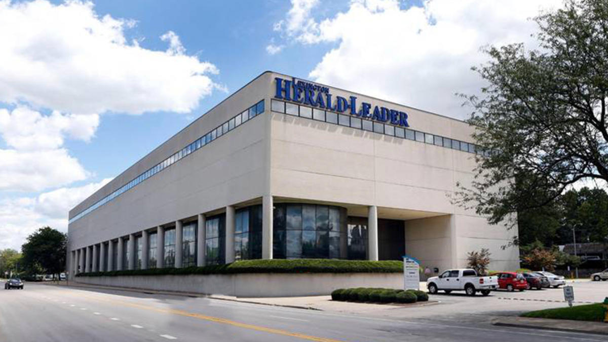 Street view of the Lexington Herald Leader building.