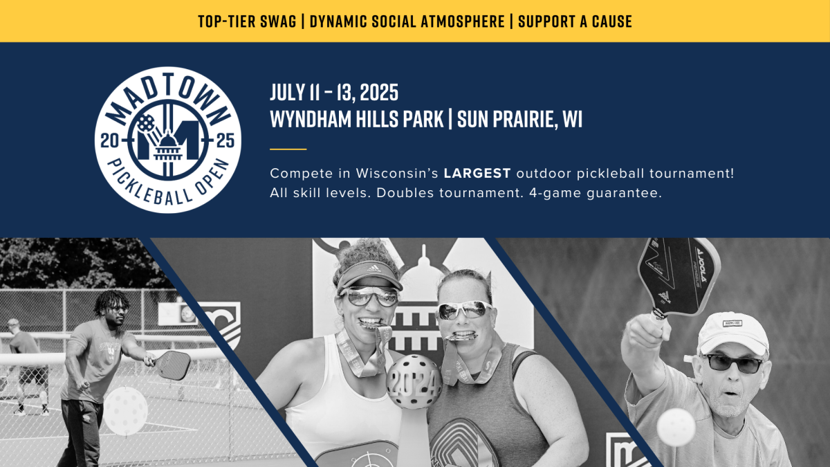 Promotional graphic for the 2025 Madtown Pickleball Open