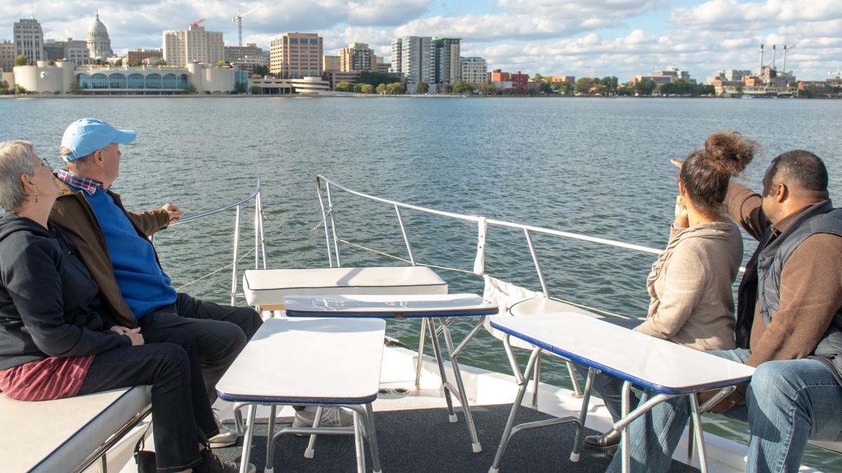 A view of downtown Madison from a Betty Lou Cruise on Lake Monona