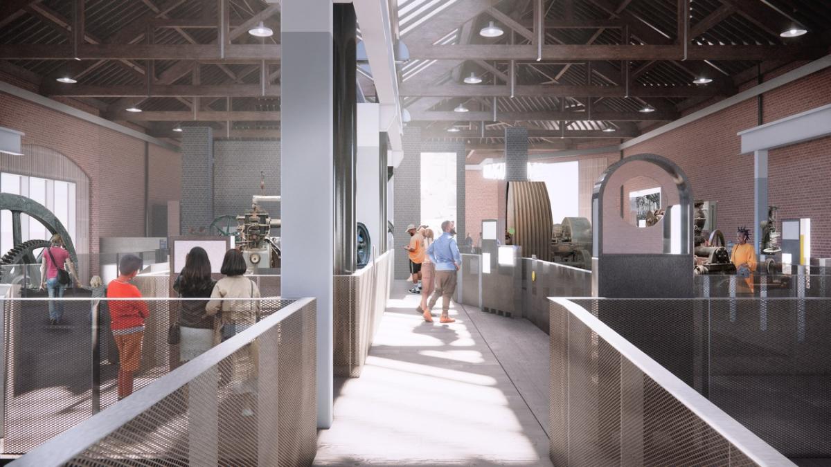 CGI assets of inside power hall at science and industry museum