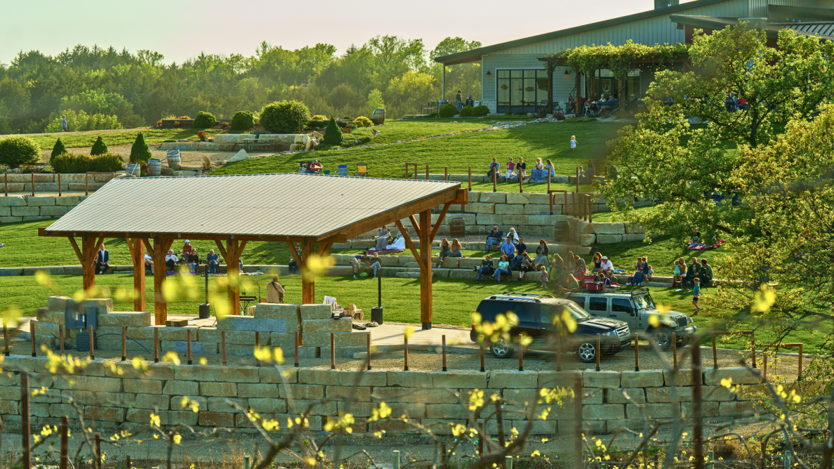 Backside of the Ampitheater Liquid Art Winery