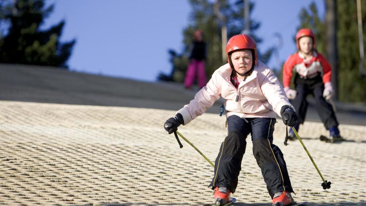 Children skiing on the slopes at Craigavon Golf and Ski Centre