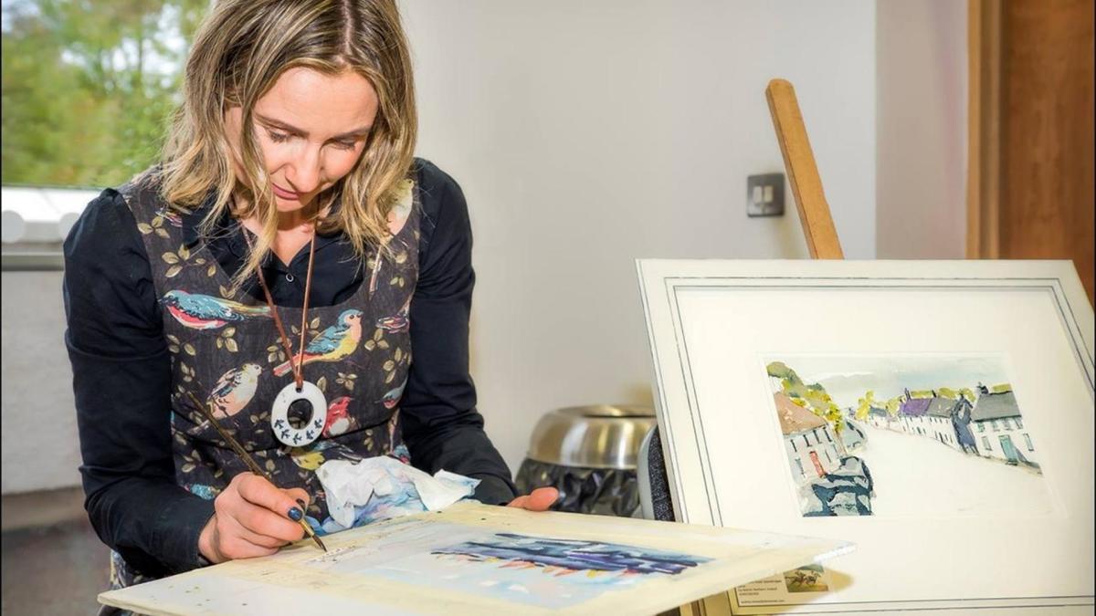 Painting watercolour interior decor artist Irish art contemporary workshops experience Ireland studio