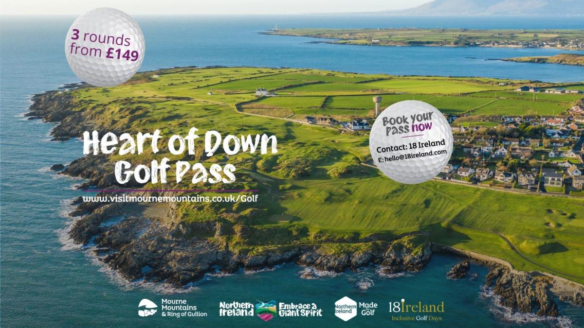 A graphic for the Heart of Down Golf Pass