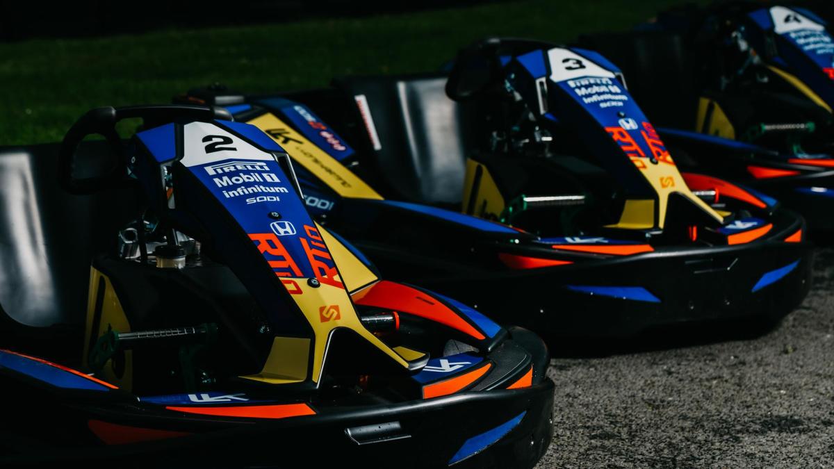 Racing carts lined up
