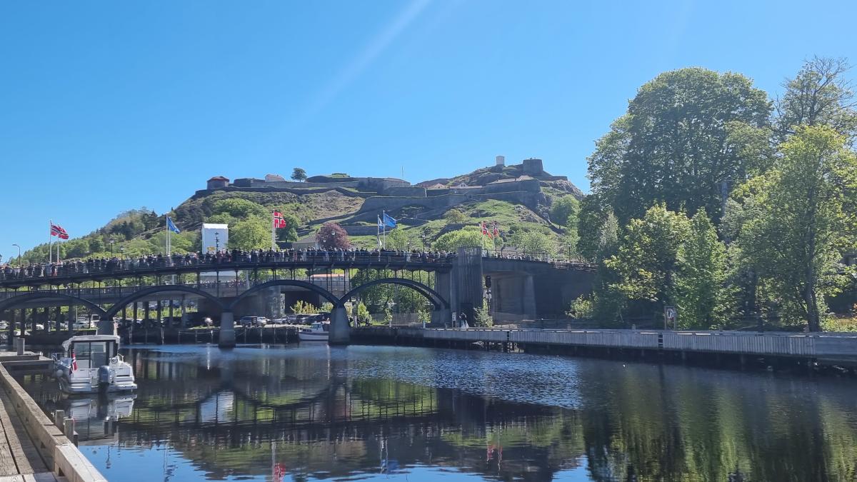 Tista elven og Fredriksten festning i bakgrunnen