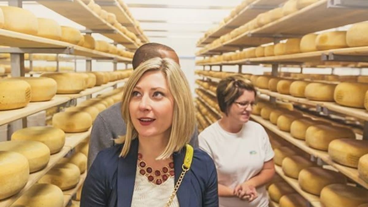 woman at Gunns Hill Cheese