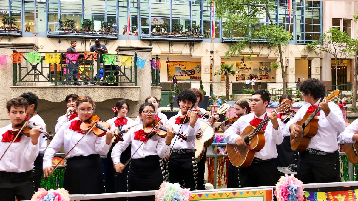 Group of Mariachi performers on a River Barge