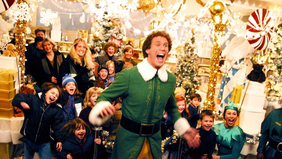 Photo of Will Ferrell as Buddy the Elf promoting the ELF movie party at SPrings Cinema and Taphouse