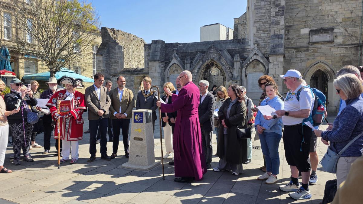 People gathered for camino milestone celebration