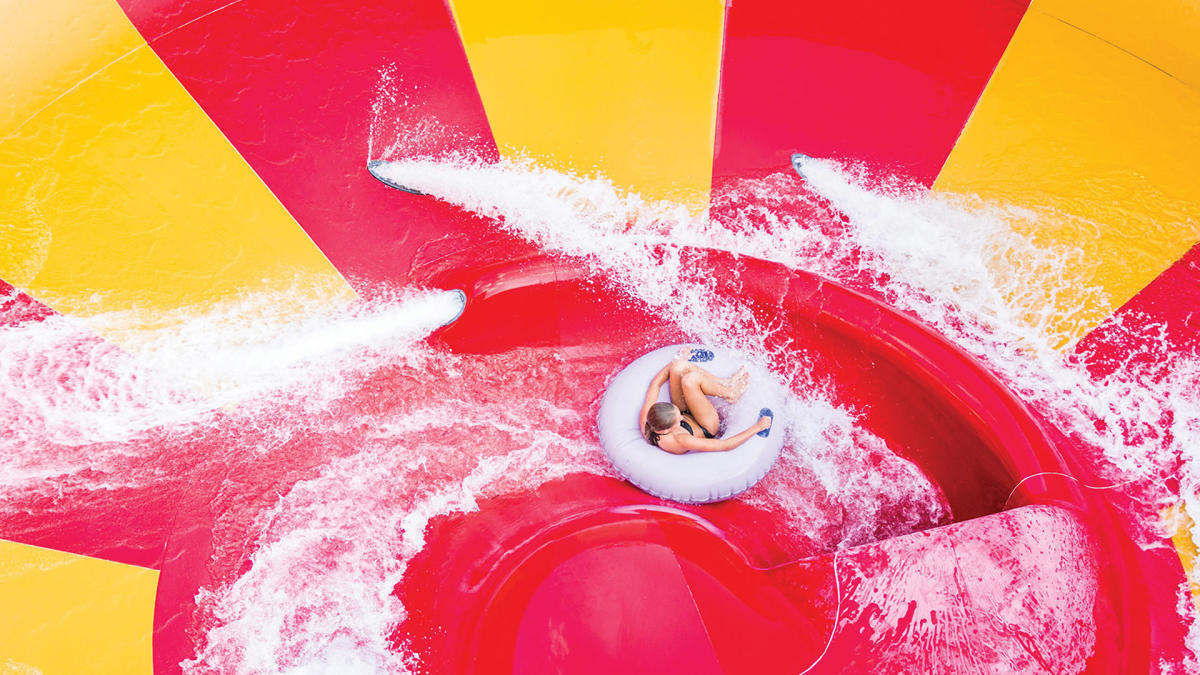 Girl on slide at Deep River Waterpark