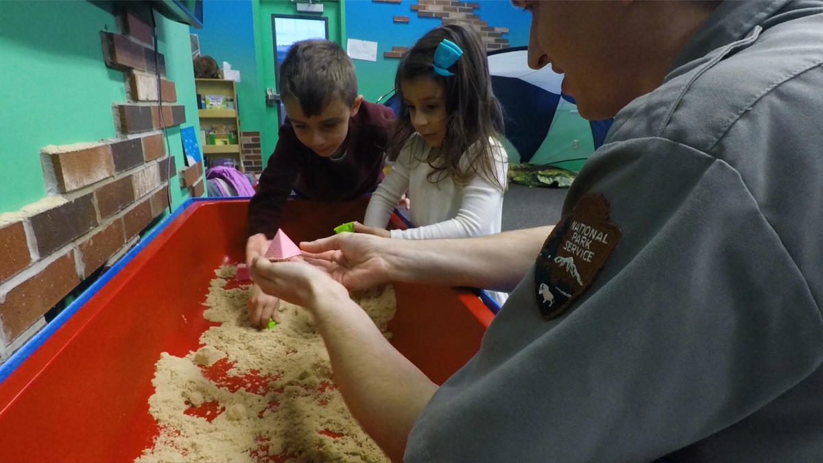Sand play at Paul H. Douglas Center