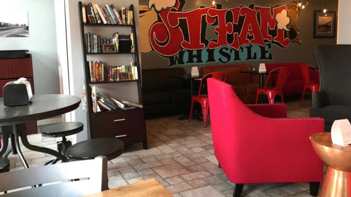Steamwhistle Coffee Shop interior in Crown Point