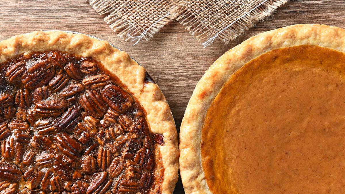 Pecan and pumpkin pie