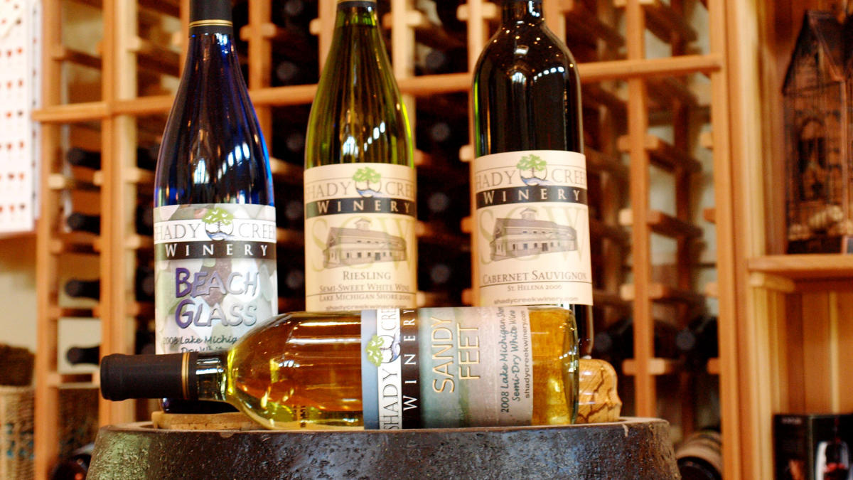Shady Creek Winery bottles