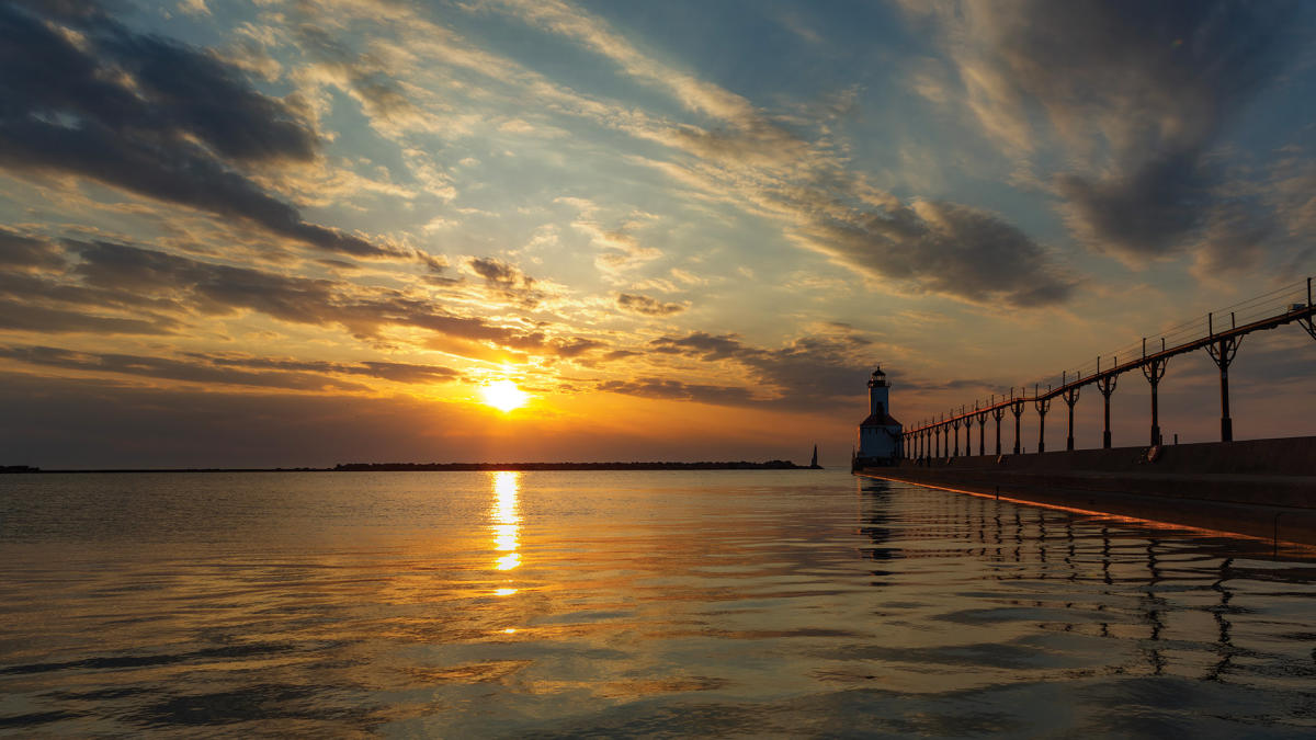 Washington Park Beach Lake Michigan Sunset