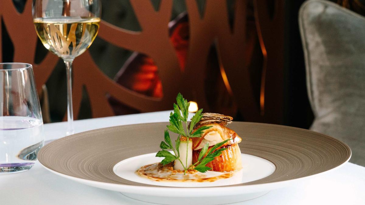 Michelin star dining at Latymer restaurant at Pennyhill Park Hotel, Baghot, Surrey