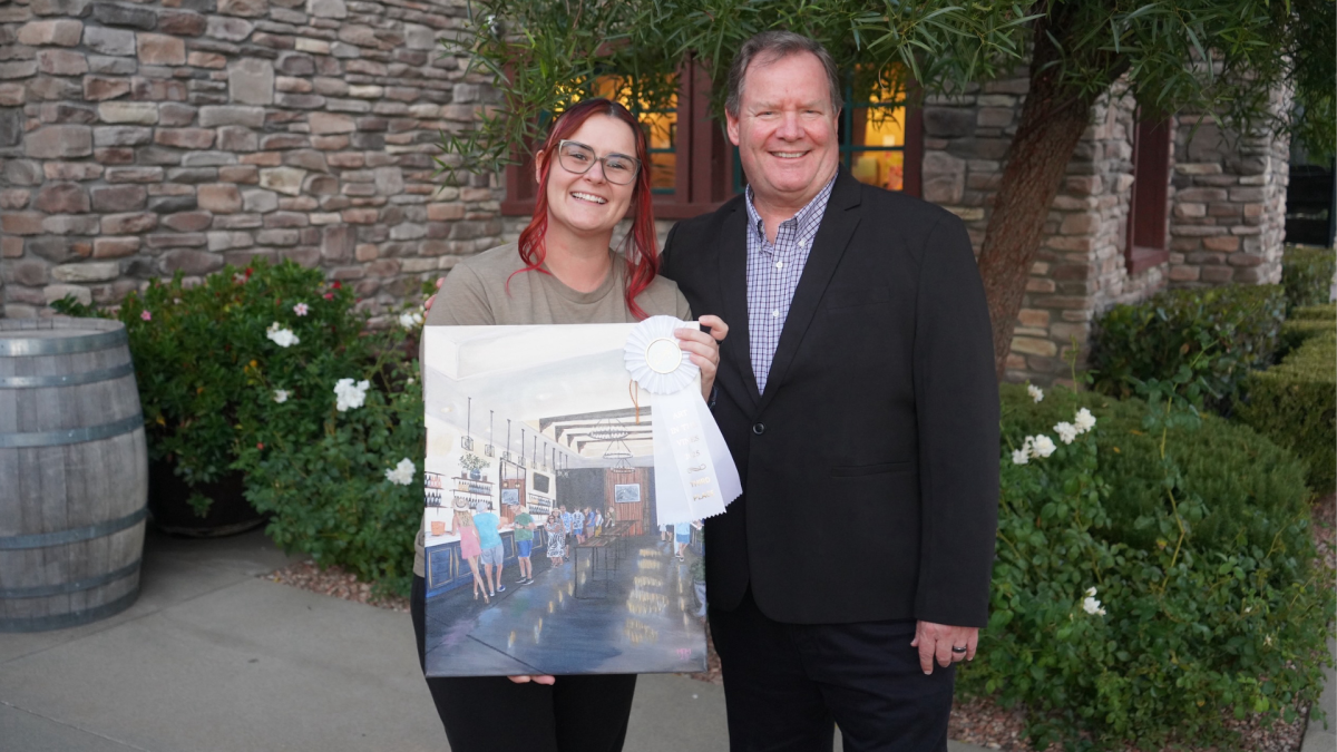 Megan McArthur and Scott Wilson at Lorimar Vineyard Art in the Vines reception