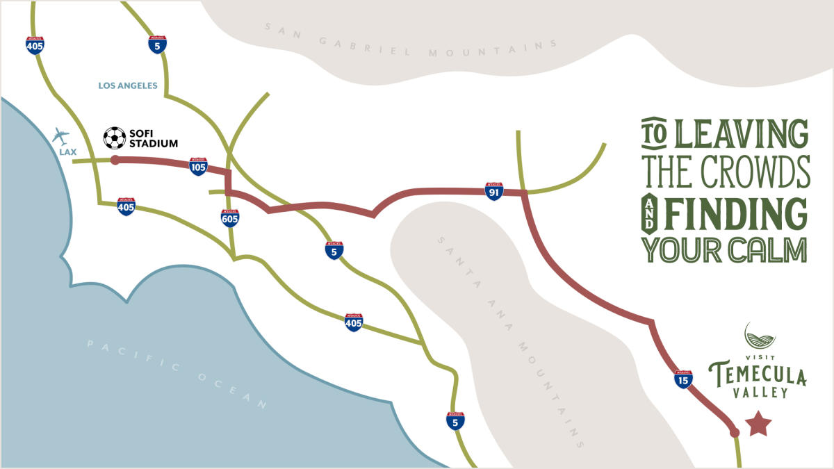 World Cup map from Los Angeles to Temecula
