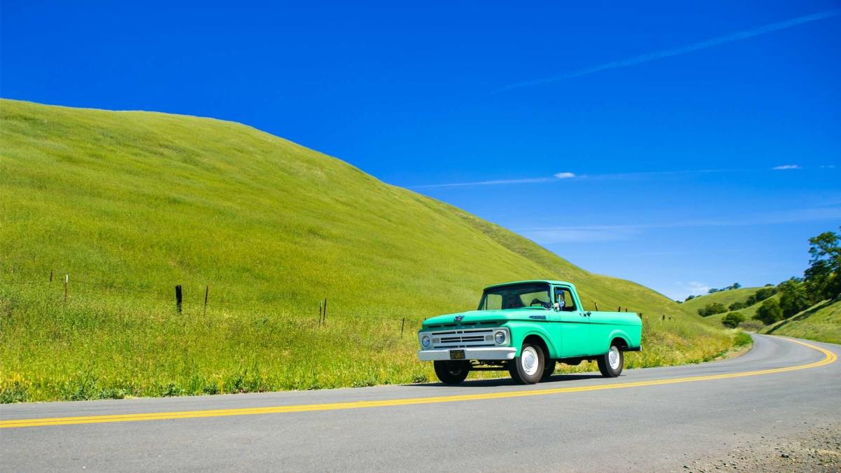 Truck on open road