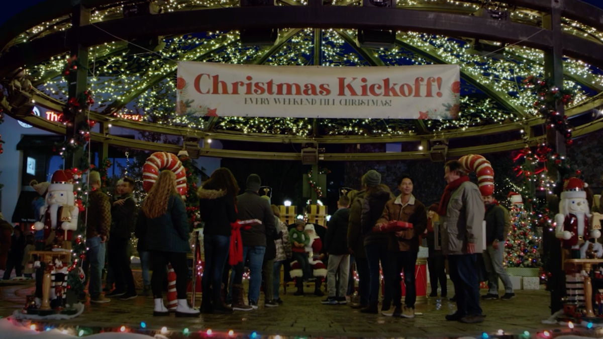 Community celebrating christmas at the riverwoods