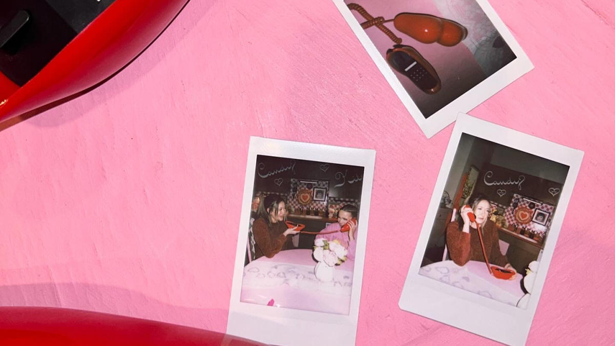 Film Polaroids on a table
