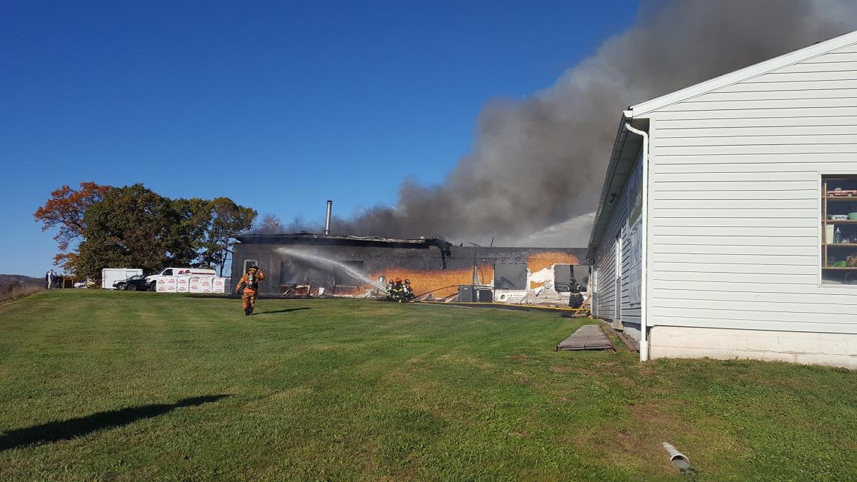 Fire Struck Barn Fresh Vintage Market on November 4, 2016