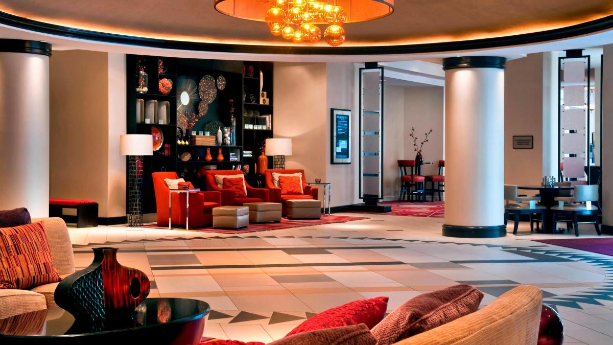 The lobby at the Marriott Philadelphia West