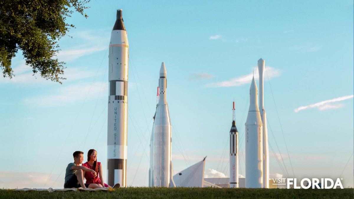 Zoom Background - Rocket Garden (Kennedy Space Center)