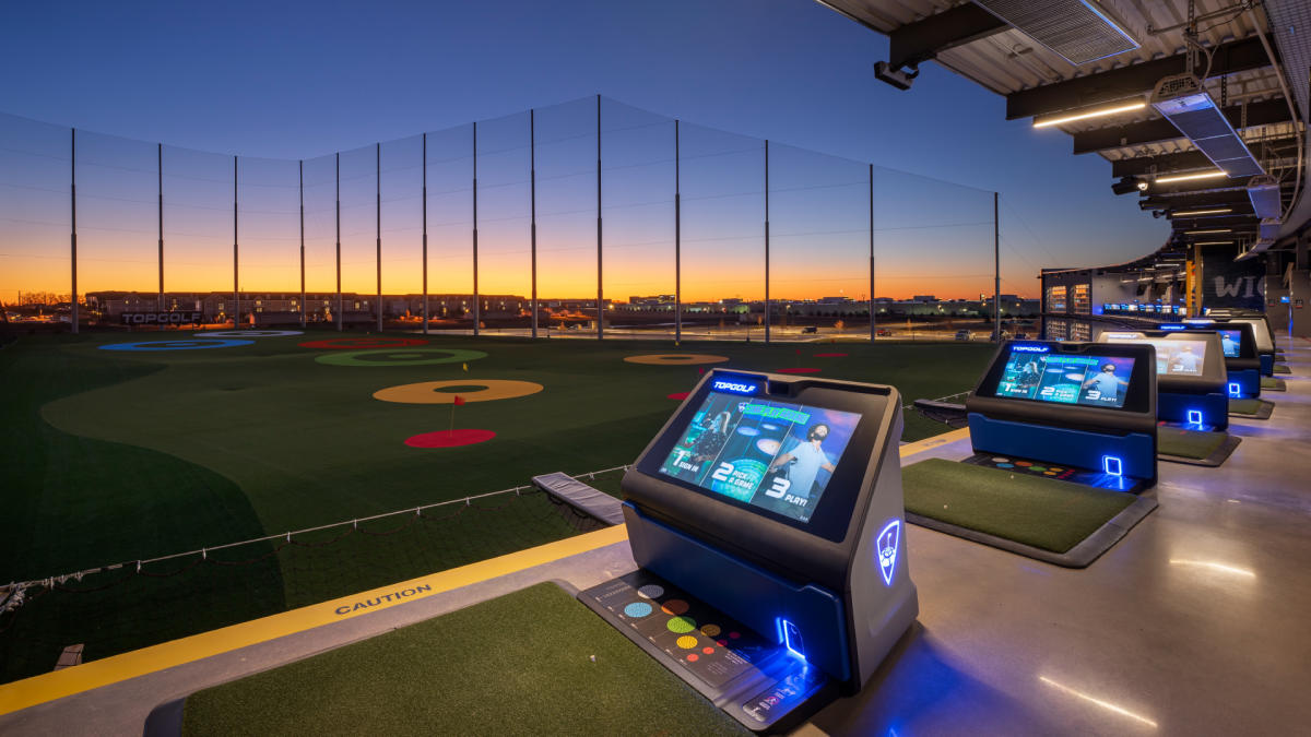 Bays at Topgolf sit ready for play at Topgolf Wichita