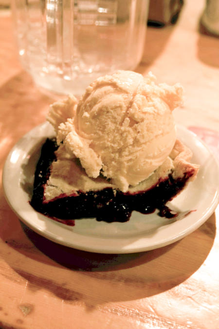 Blackberry pie a la mode at Copper Creek Inn & Restaurant