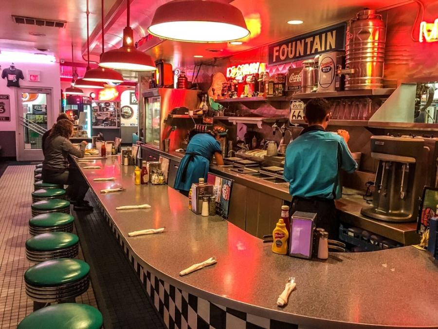 A look at the bar inside 66 Diner