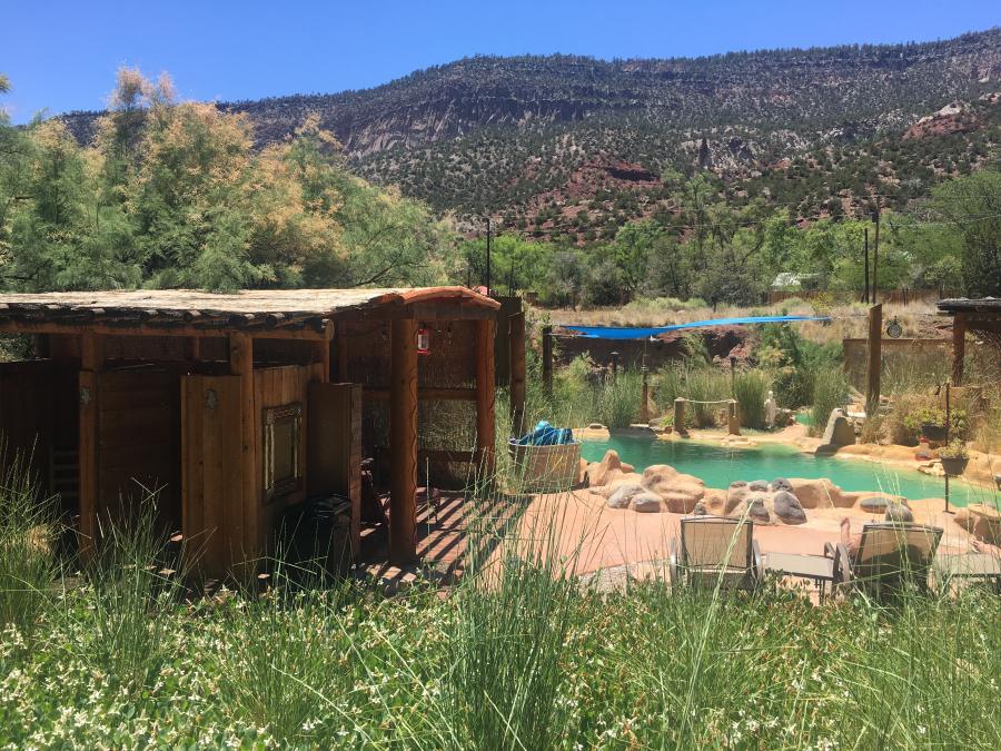 A shot of a spa pool in Jemez Springs