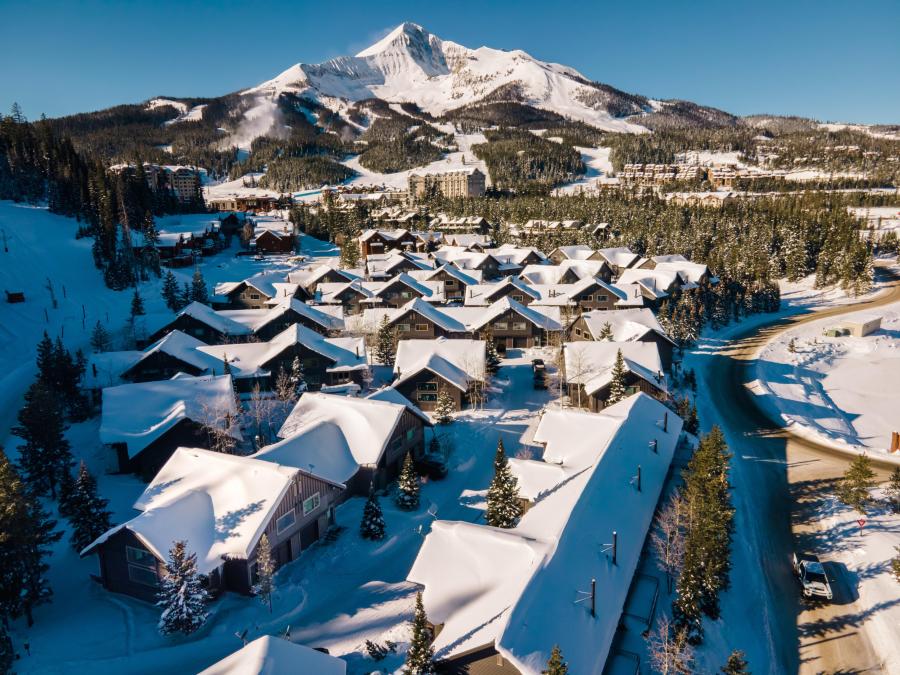Snowy mountain village