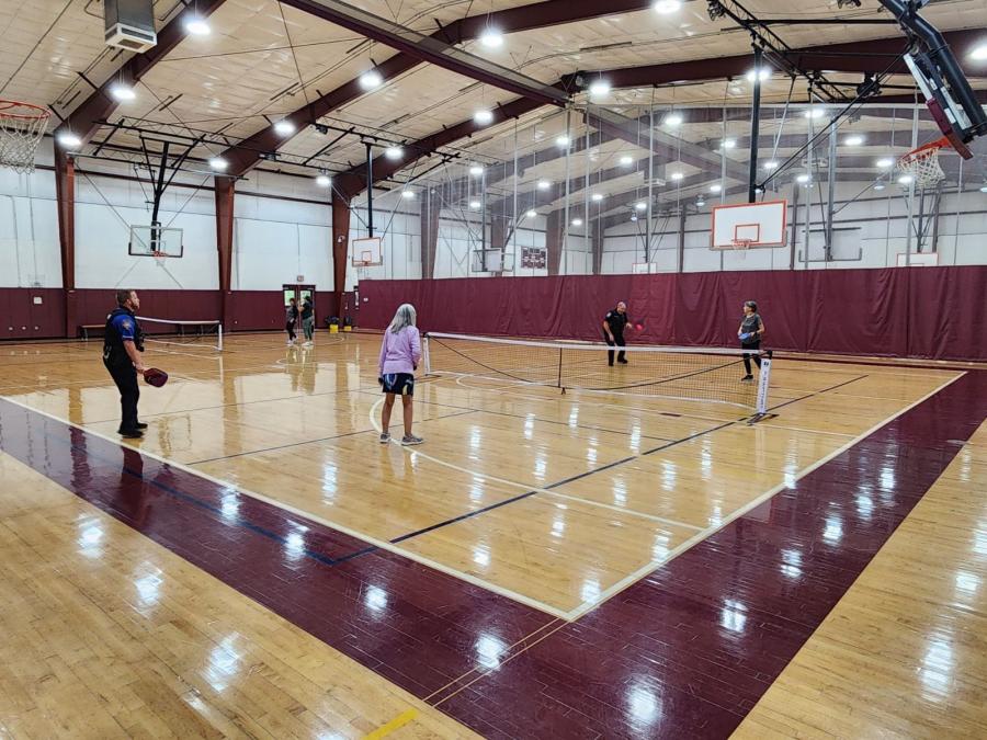 Players enjoying a game of pickleball at Forks Township Community Center