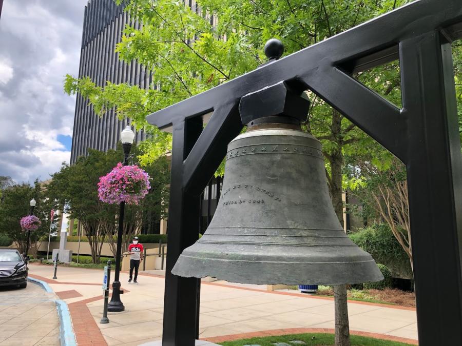 The Huntsville Madison County Courthouse Bell is once again out where people can appreciate it.