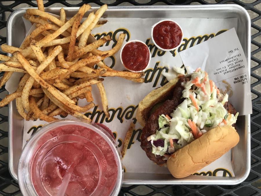 Super Chix burger and fries