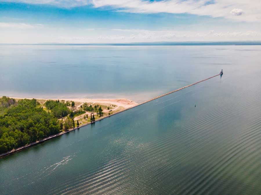 Aerial shot of White City Beach