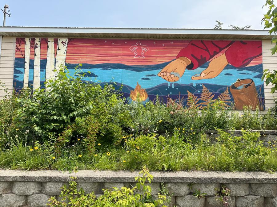 A mural celebrating Anishinaabe heritage in Marquette, MI