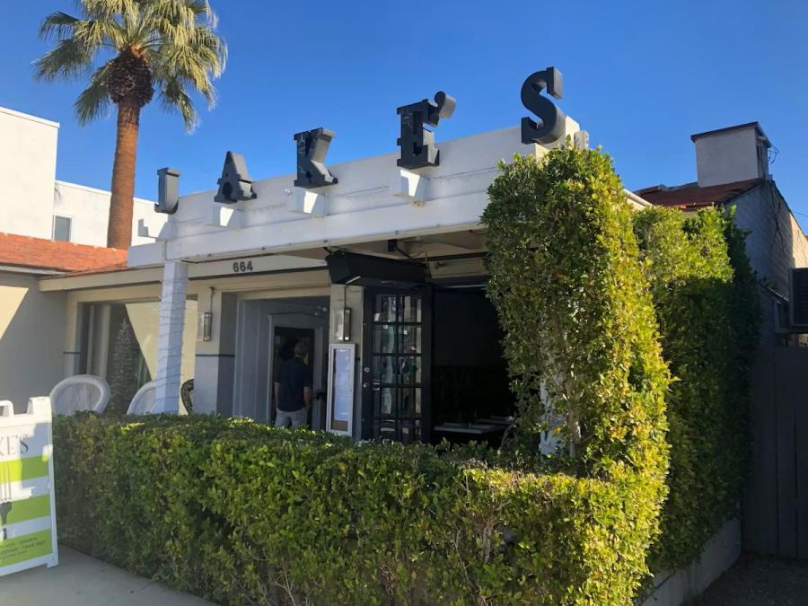 Exterior of Jake's restaurant in Palm Springs