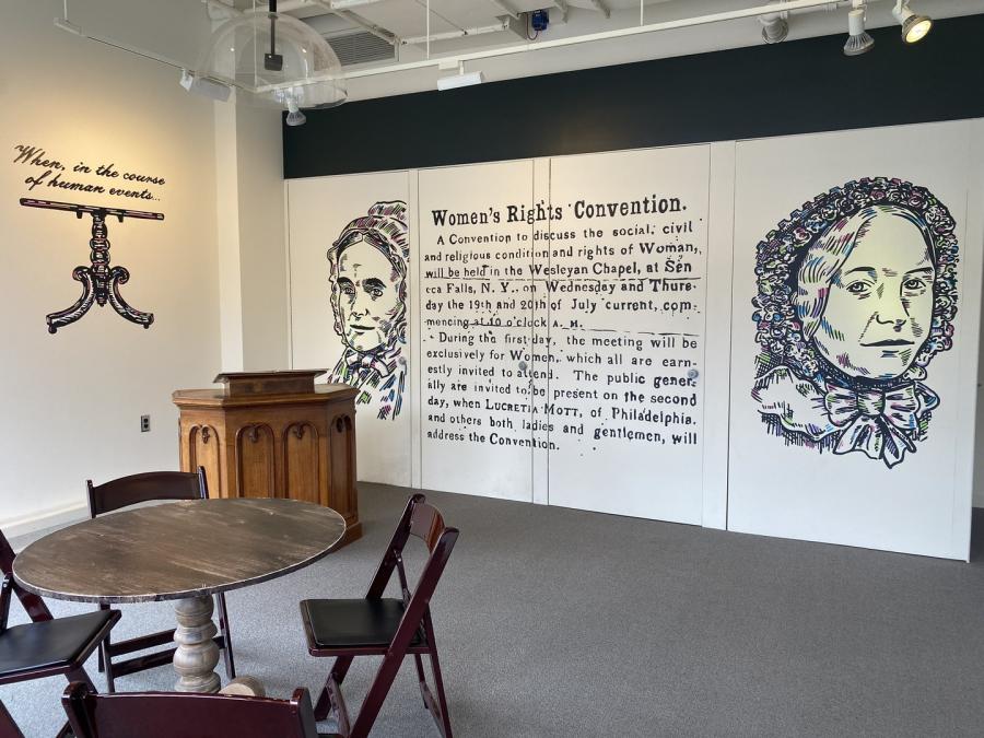 women's rights black and white sign