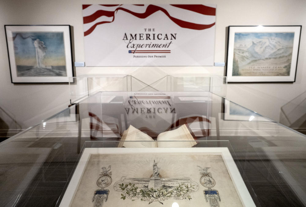 Archival display at the LBJ Presidential Library.