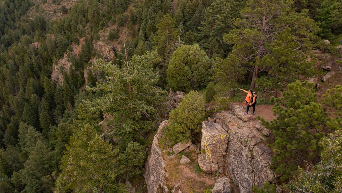 Hikers at an Overlook on a Golden Trail