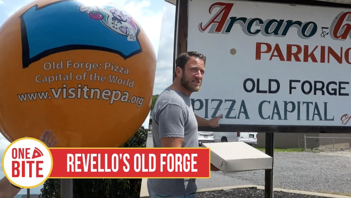 Dave Portnoy of Barstool Sports doing a Pizza Review in Old Forge, PA