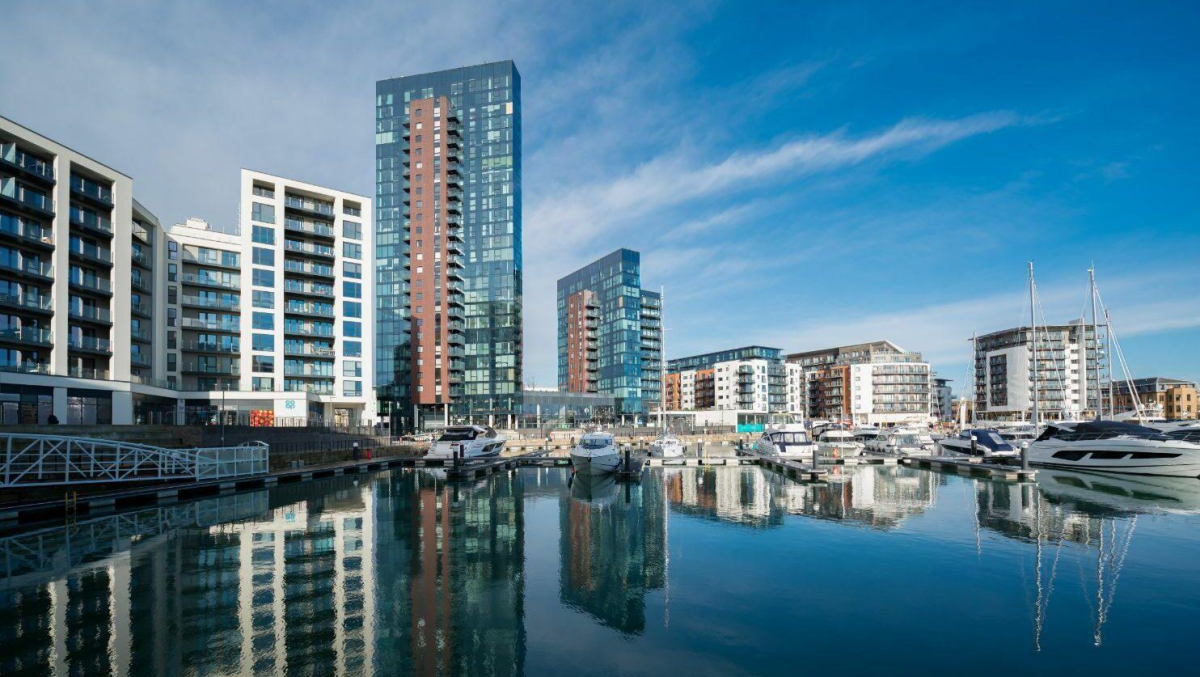 Ocean Village Panorama view of marina