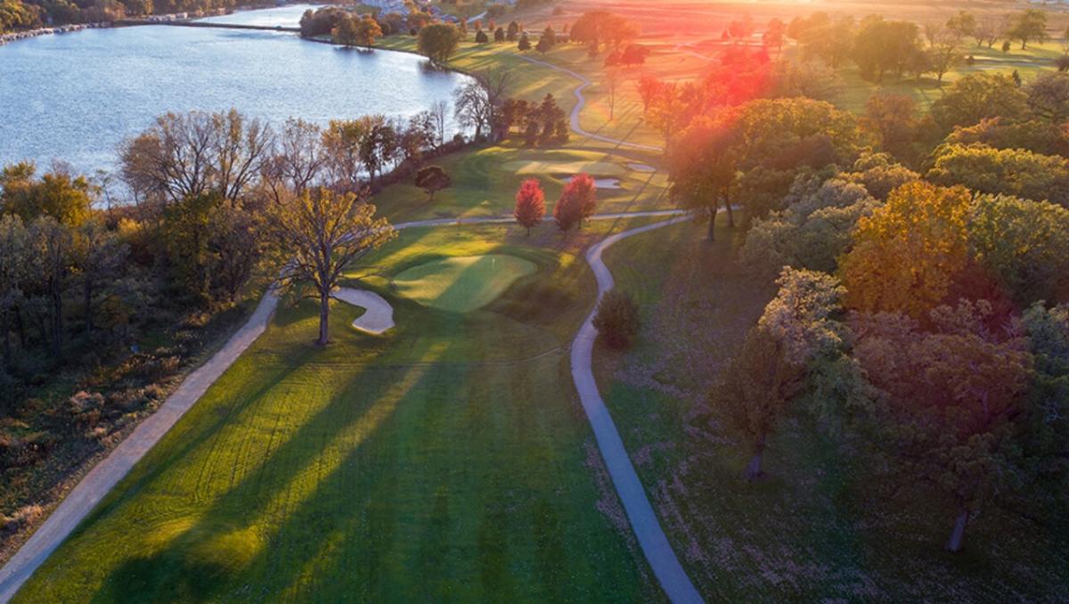 Majestic Oaks golf course at Lake Lawn Resort in the autumn