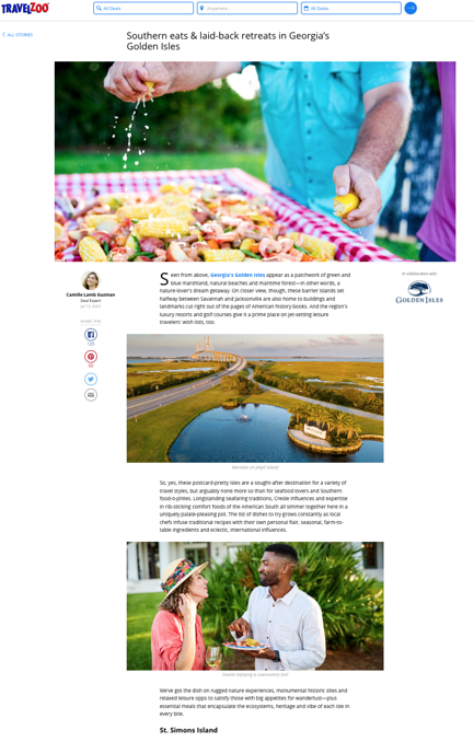 This is an example of a custom content co-op placement with Travelzoo.