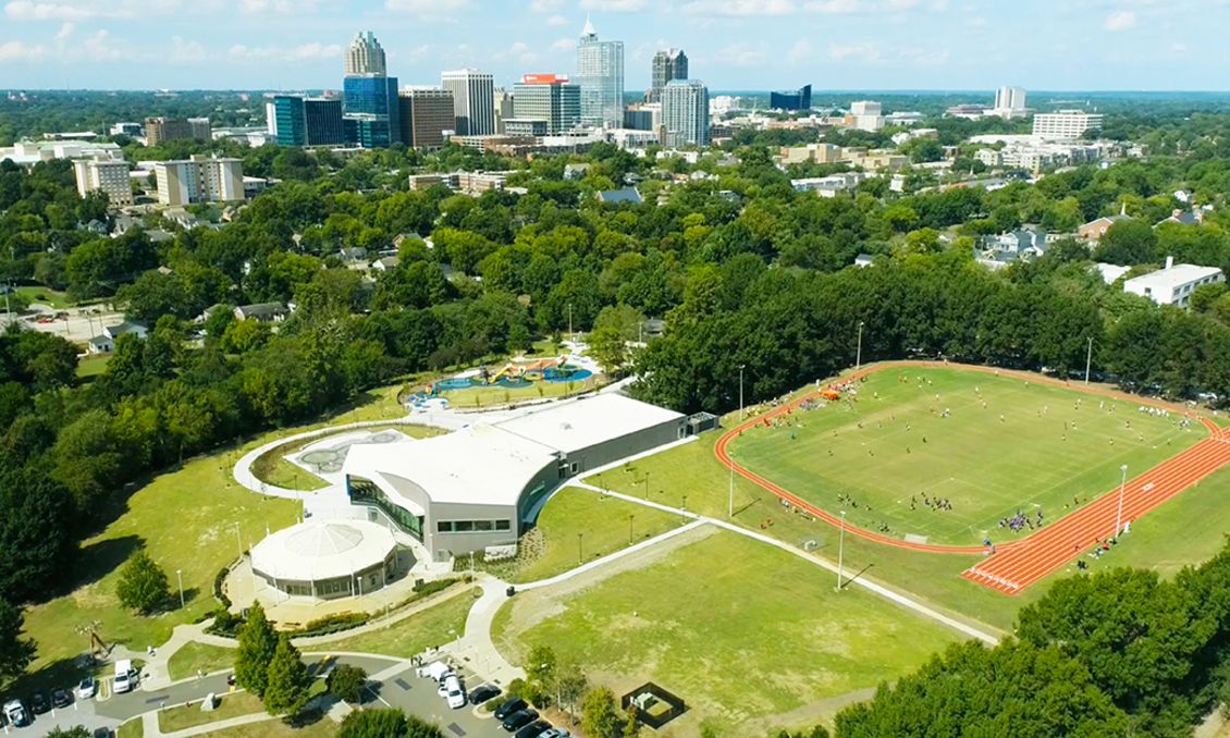 Drone image of John Chavis Memorial Park